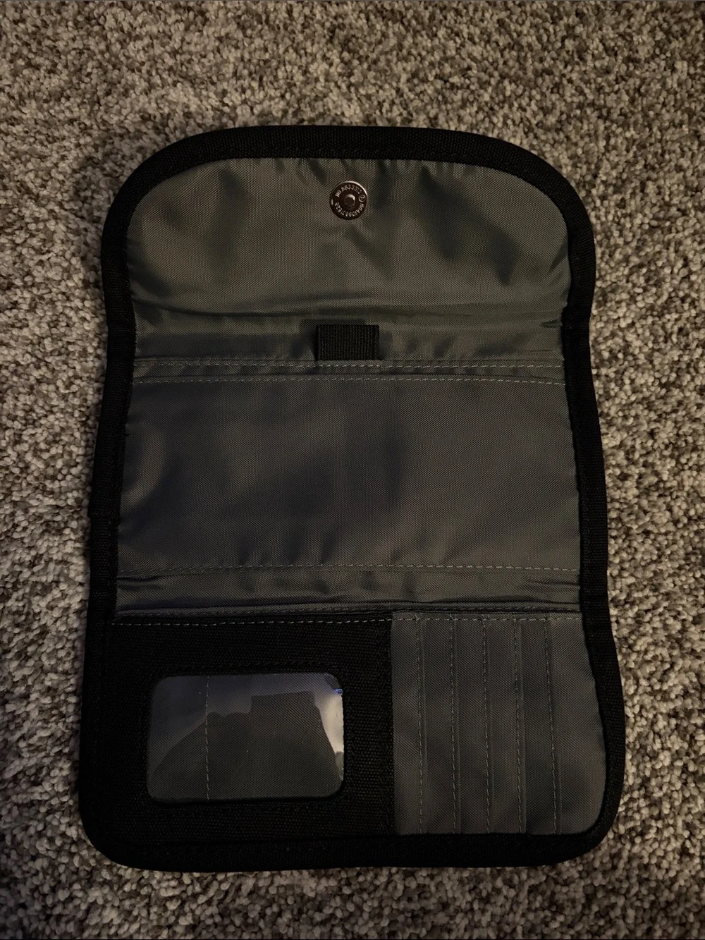 Kavu Black Wallet with Blue Logo Patch